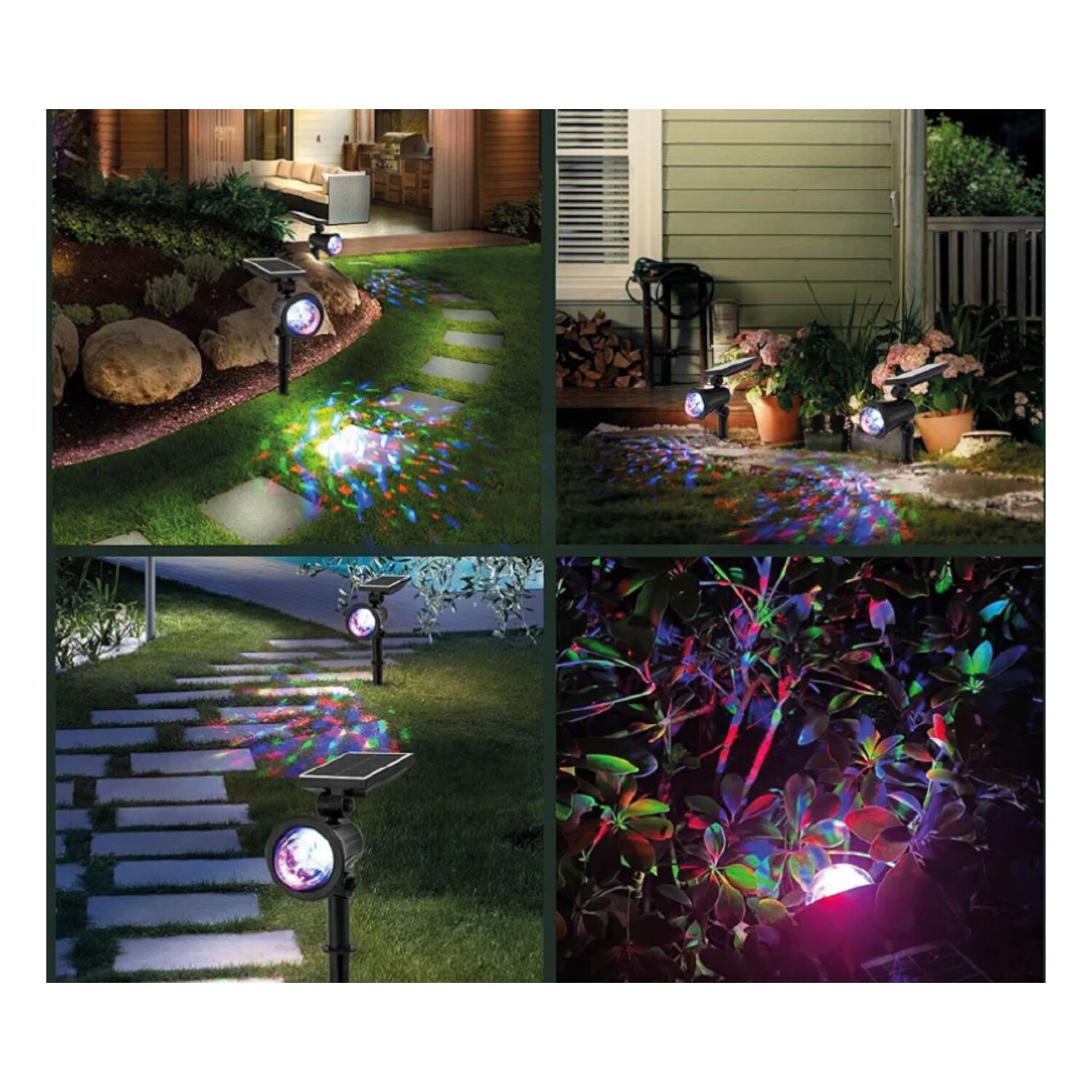 Foco Solar Led Multicolor Jard&iacute;n Proyector De Luz Con Estaca image number 1.0