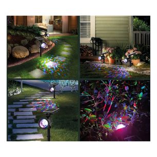 Foco Solar Led Multicolor Jard&iacute;n Proyector De Luz Con Estaca