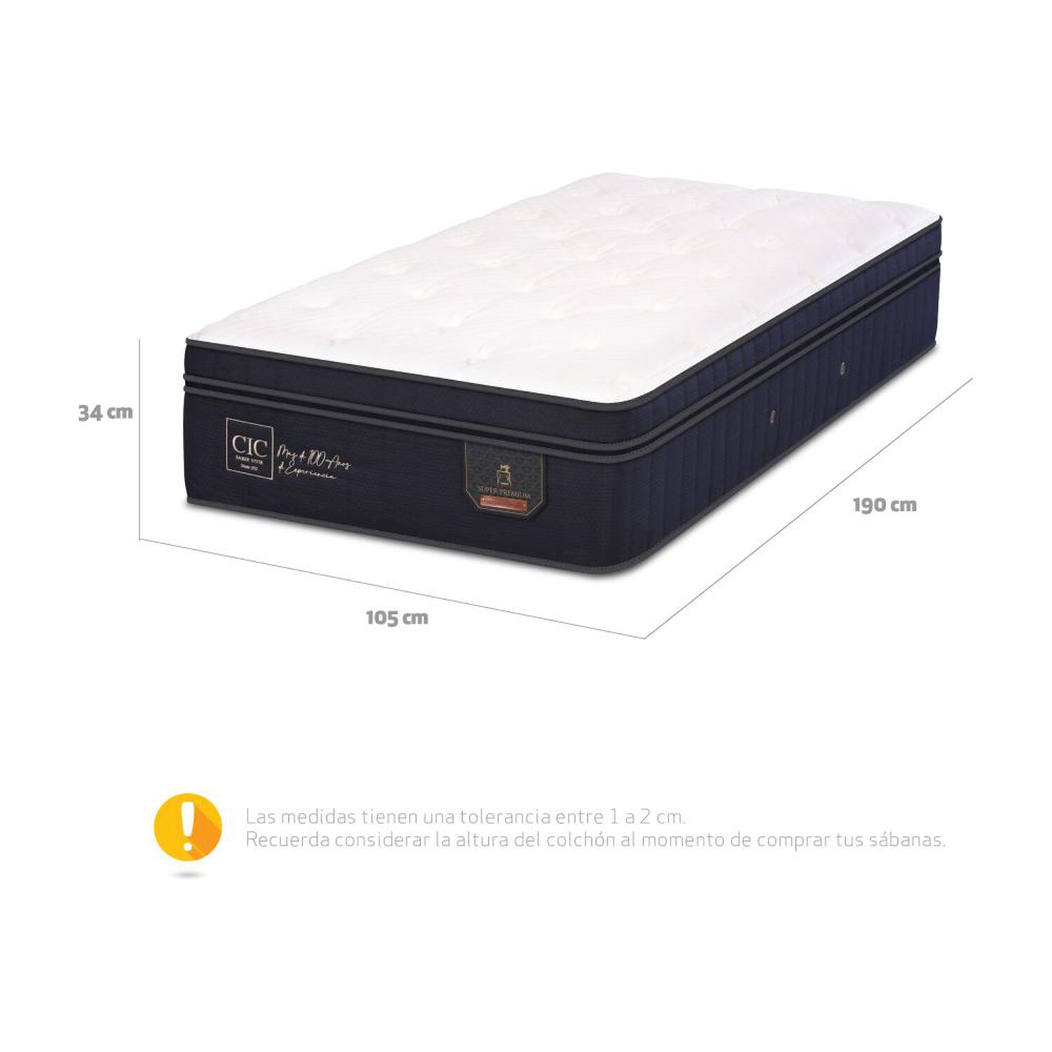 Colch&oacute;n Cic Super Premium / 1.5 Plazas / 190 Cm x 105 Cm image number 4.0