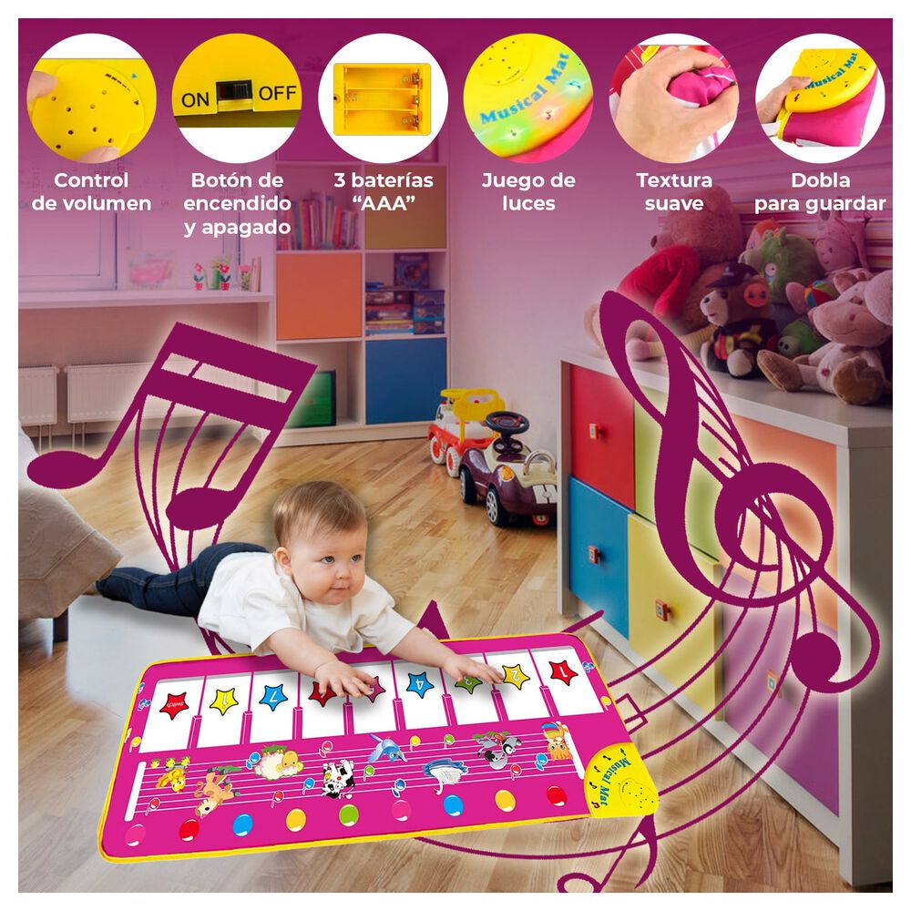 Alfombra De Piano Musicales Para Niños Azul image number 1.0
