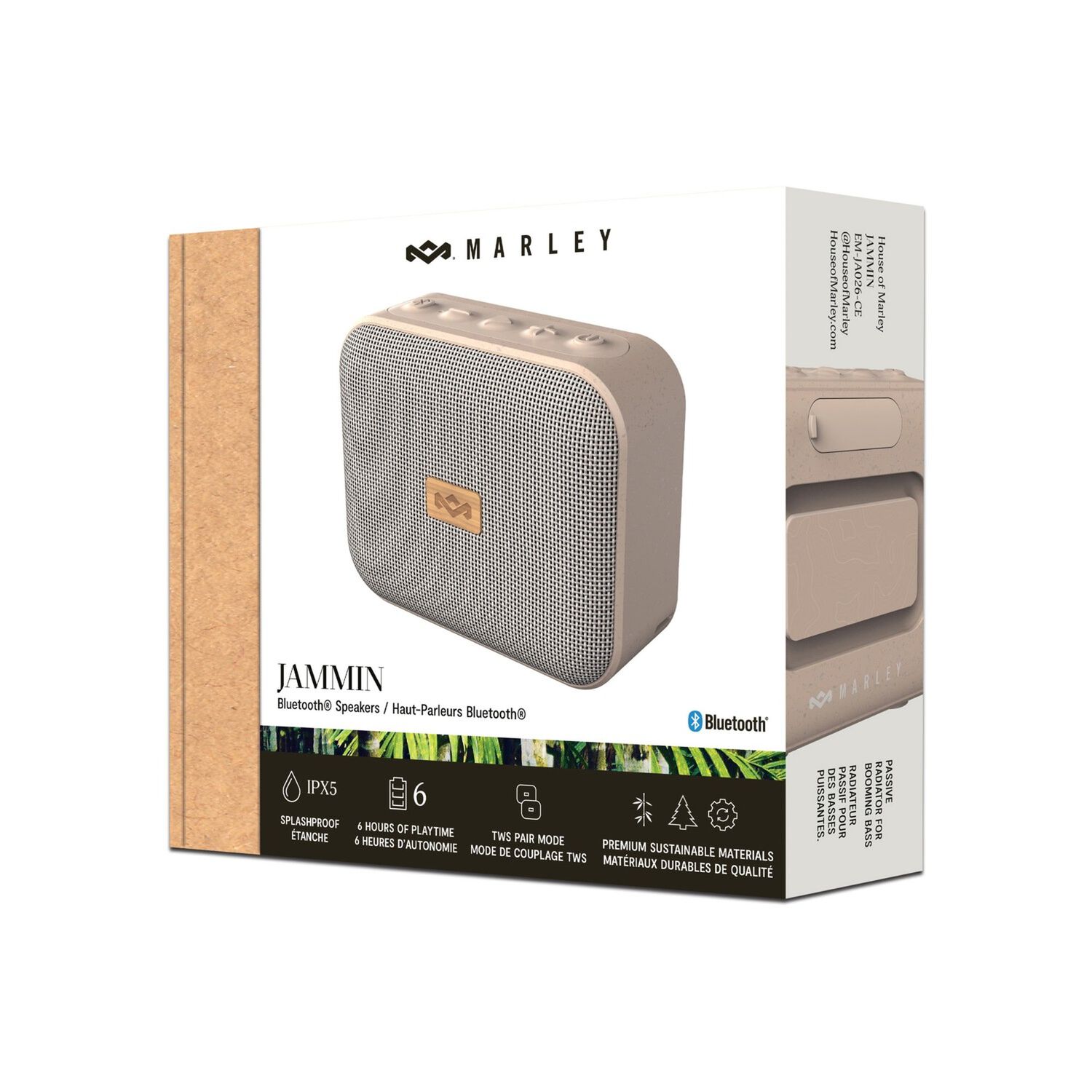Parlante Bluetooth 5.3 Jammin Cream Marley image number 9.0