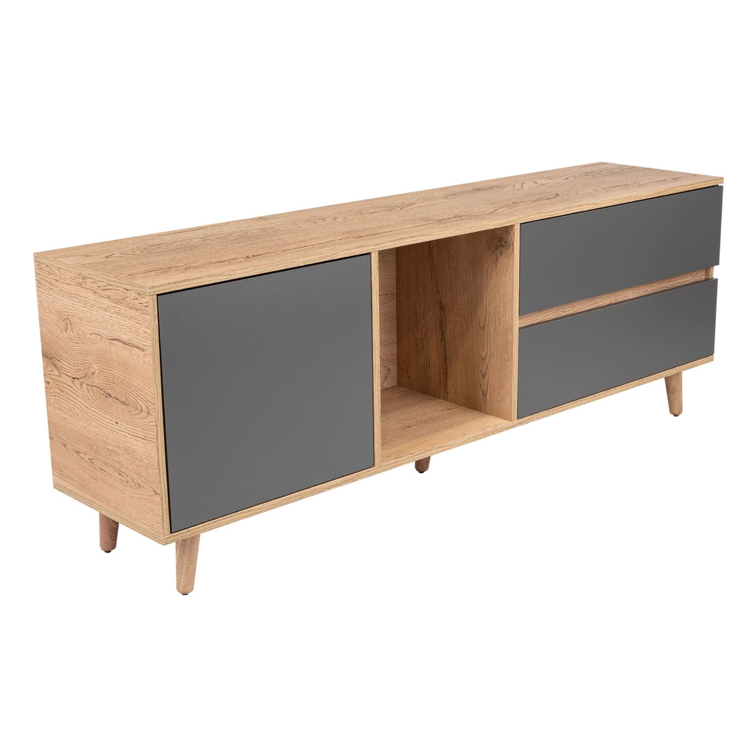 Mesa Para Tv 65" 58,4x158,4x38 Cm Caf&eacute; Claro Y Gris image number 0.0