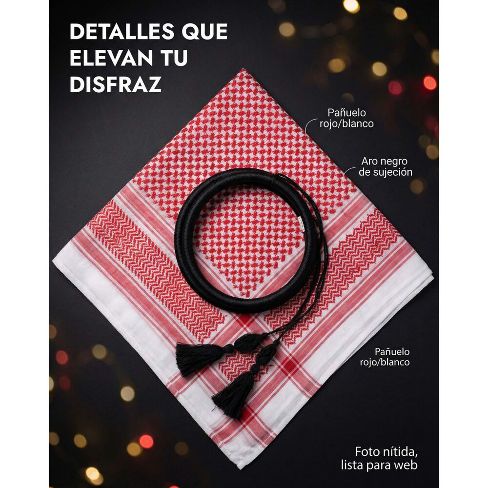 Pa&ntilde;uelo &Aacute;rabe Keffiyeh Con Cintillo Agal Tradicional Disfraz image number 19.0