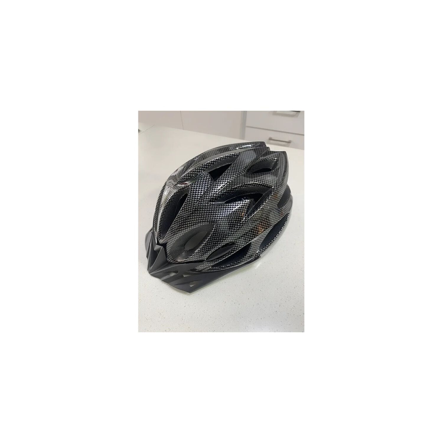 Kit Ciclista Casco Mtb Tipo Carbono + Guantes Gel Rojos Rojo S image number 2.0