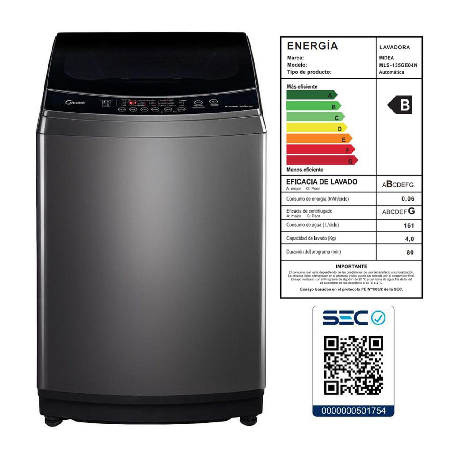 Lavadora Midea MLS-135GE04N / 13.5 Kg image number 7.0