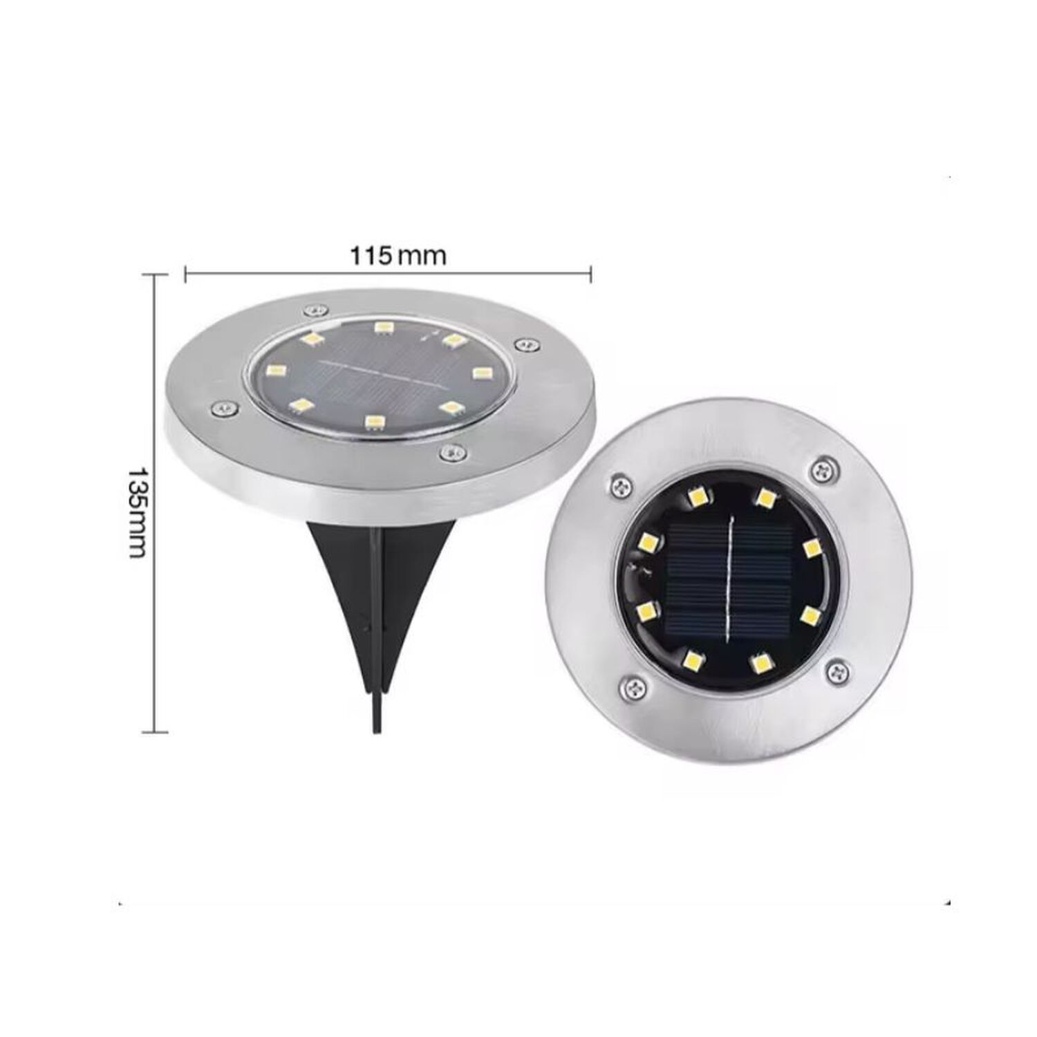 Pack 4 Focos Luces Jard&iacute;n Solares Led Para Exteriores Estacas image number 1.0