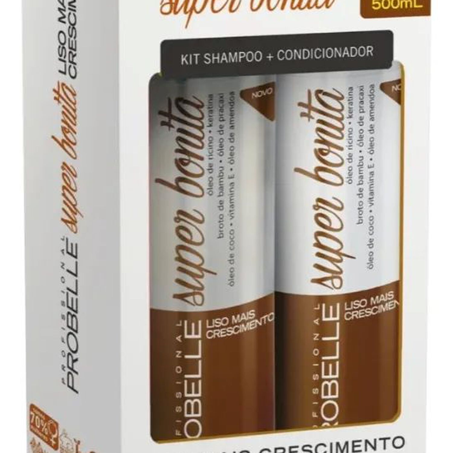 Kit Shampoo Y Acondicionador 500ml Liso Mais Crescimento Probelle image number 0.0