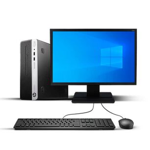 Kit Monitor + Pc Hp 400 G5 Sff (i3-8va 16gb 512gb Ssd) + Teclado & Mouse Reacondicionado Grado A