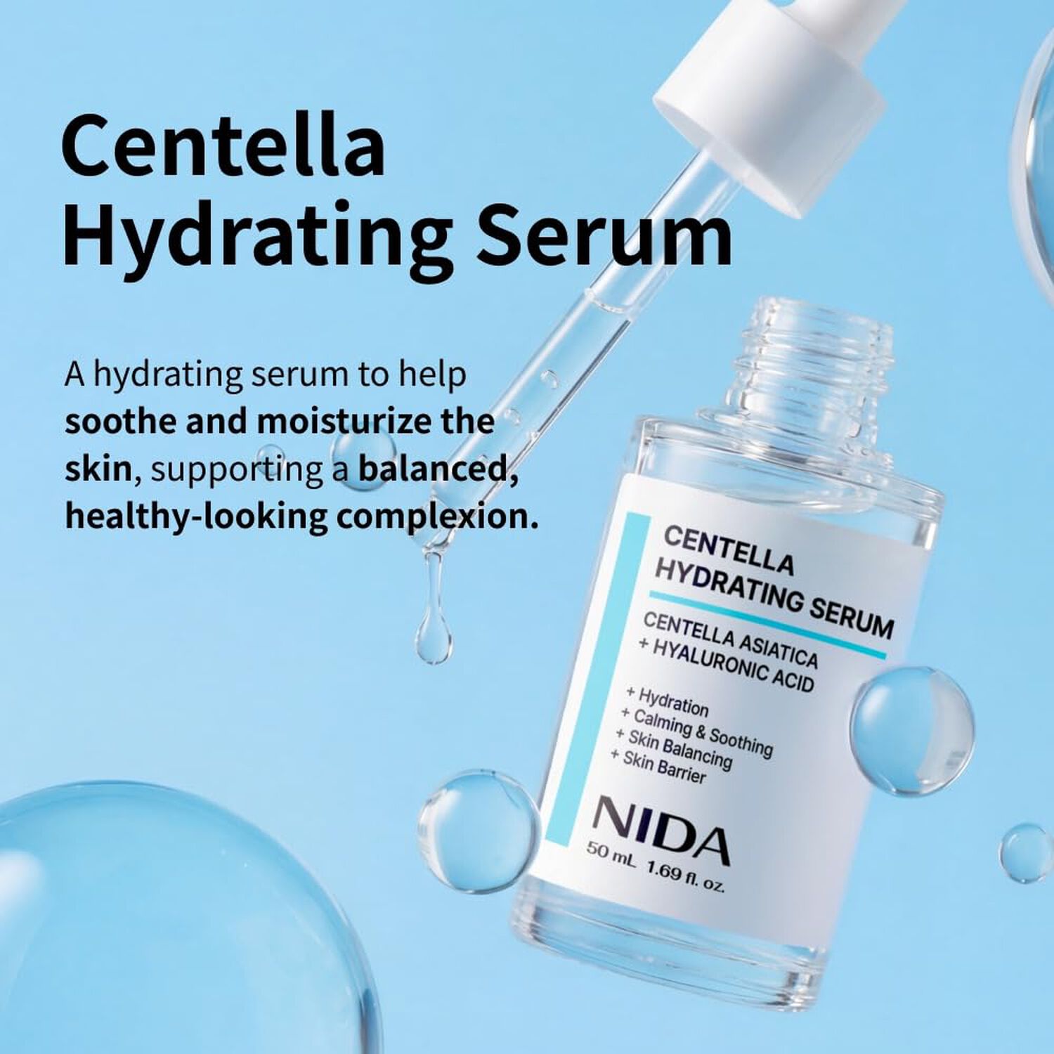Centella Hydrating Serum (nida) - 50ml Serum Calmante E Hidratante Con Centella Asi&aacute;tica Y &Aacute;cido Hialur&oacute;nico image number 4.0