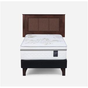 Cama Europea Rosen Art 4 / 1.5 Plazas / Base Normal + Respaldo
