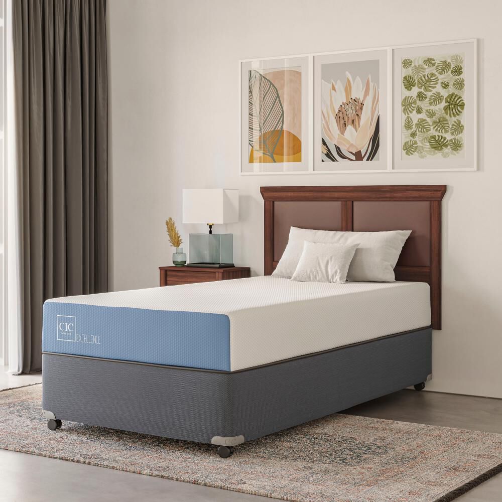 Cama Americana Cic Excellence / 1 Plaza / Base Normal + Textil image number 9.0