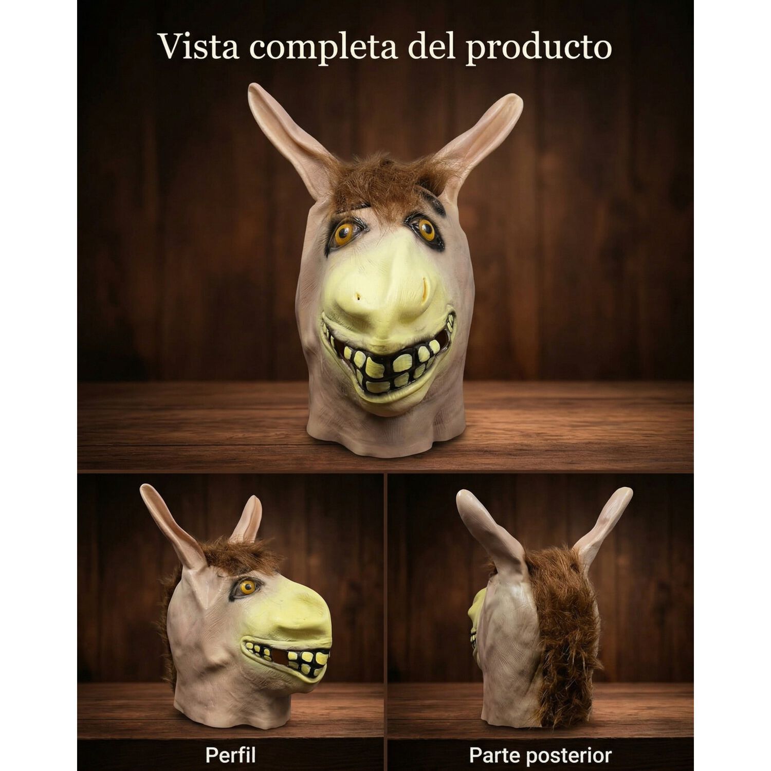 M&aacute;scara Burro Estilo Shrek Cabeza Completa Para Cosplay image number 7.0