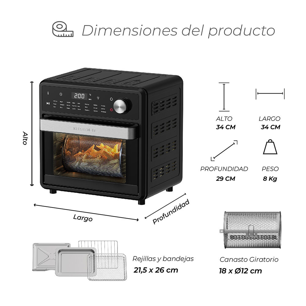 Horno Freidora De Aire Full Edition 24 En 1 - 15l image number 8.0