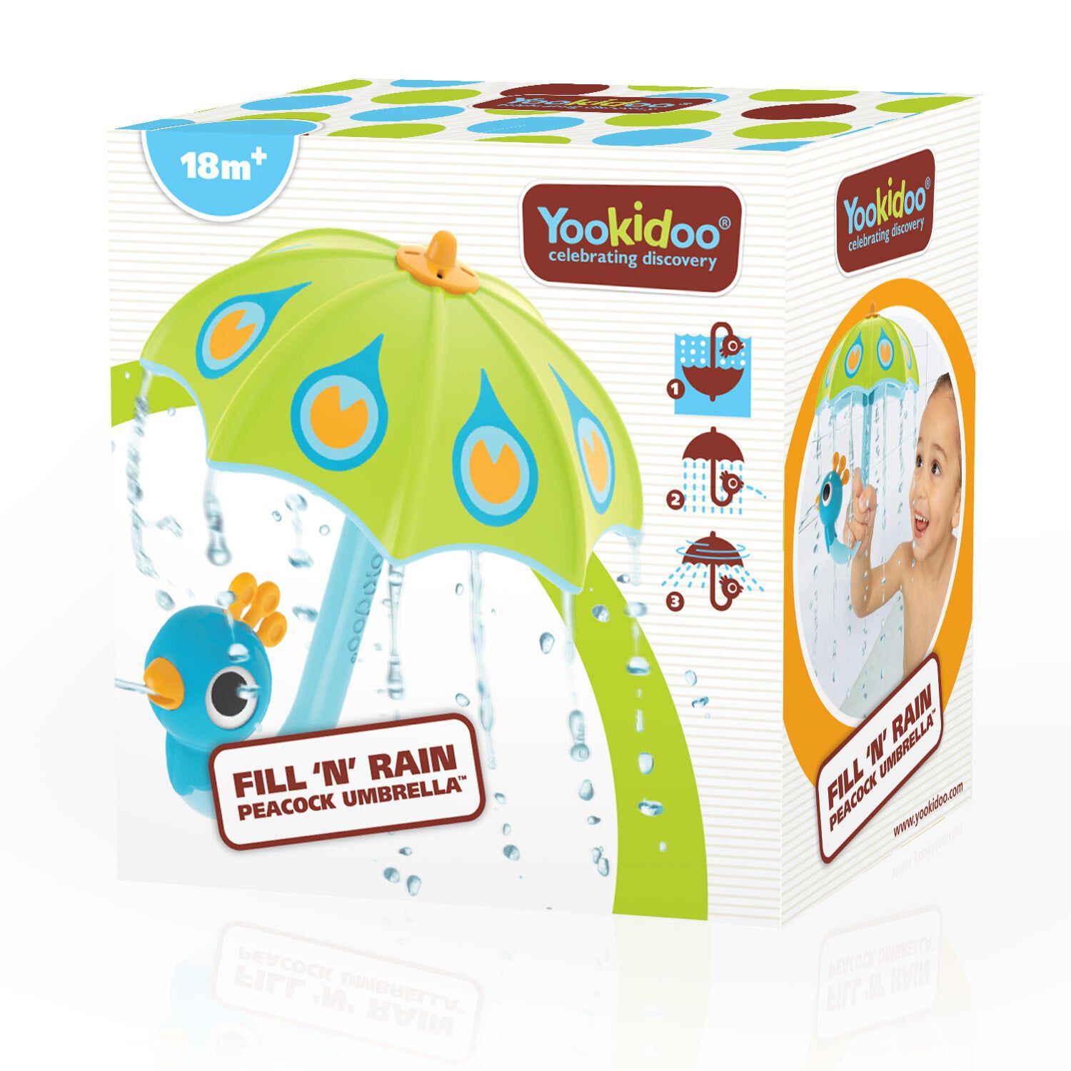 Juego De Ba&ntilde;o Paragua Pavo Real Verde Beb&eacute; Ni&ntilde;o Ni&ntilde;a Tina image number 2.0