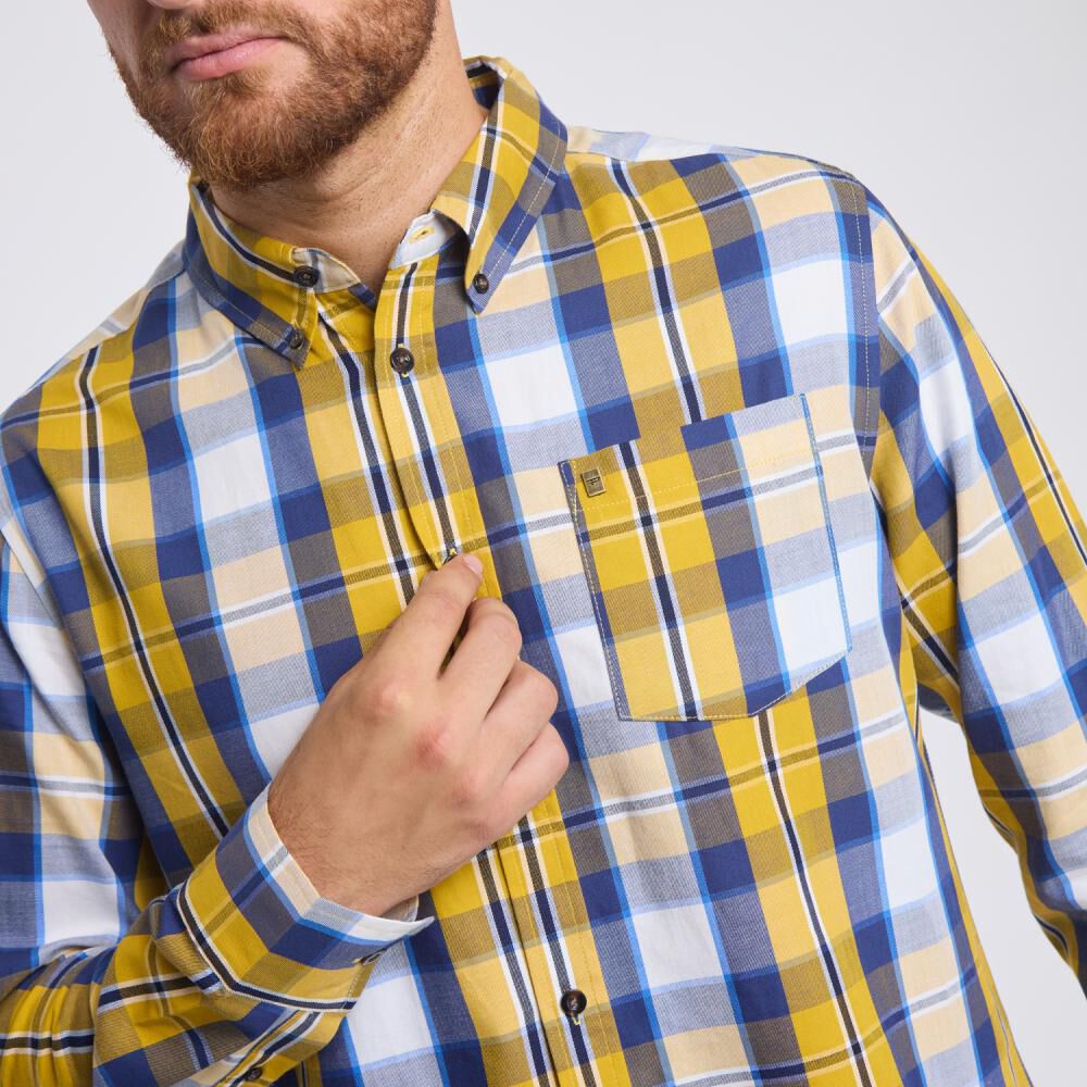 Camisa Estampada Regular Manga Larga Hombre Peroe image number 4.0