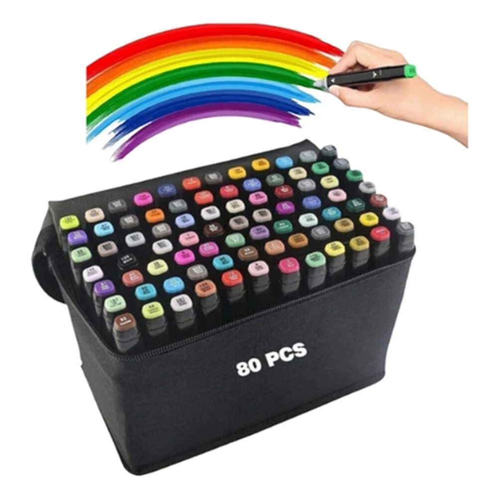 Marcadores Doble Punta Tipo Touchfive X 80 Uds Con Bolso image number 0.0