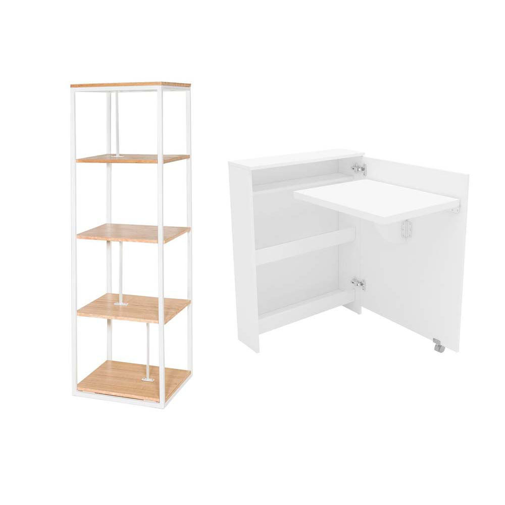 Escritorio Home Mobili Cansas + Librero Innovamuebles Amazonas Blanco image number 0.0