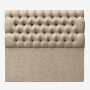Respaldo De Cama Capitoné Premium Lino Beige 2 Plazas