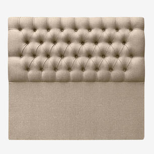 Respaldo De Cama Capiton&eacute; Premium Lino Beige 2 Plazas