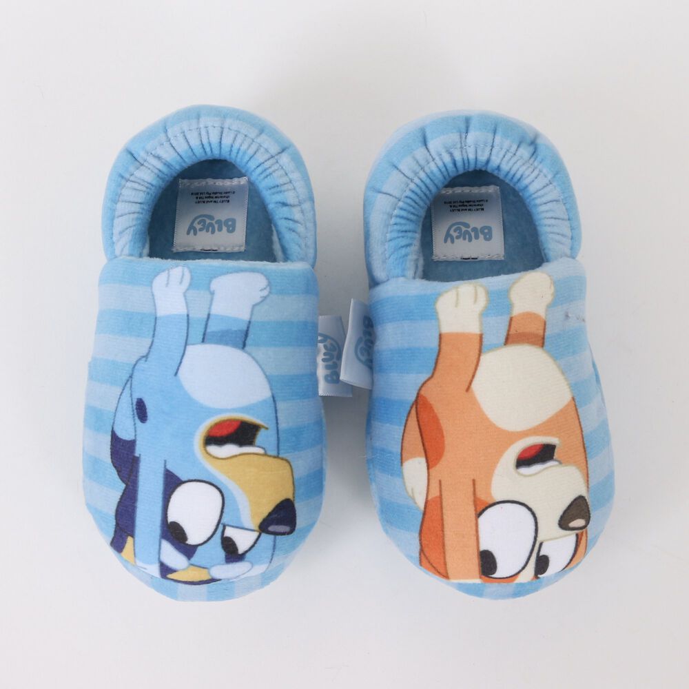 Pantufla Ni&ntilde;o Rayas Saltando Celeste Bingo & Bluey image number 2.0