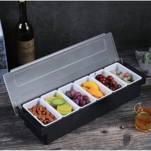 Bandeja Con 6 Compartimientos Removibles Y Tapa