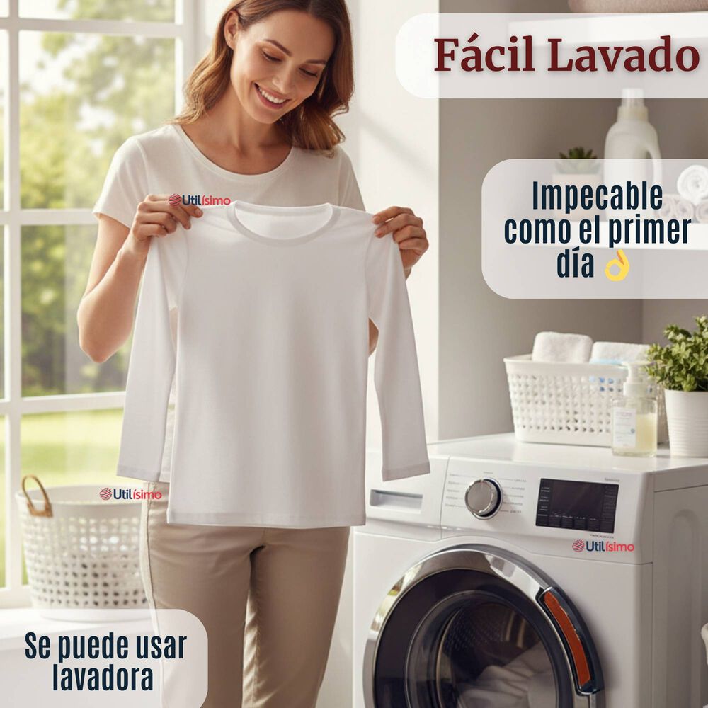 Pack 6 Camisetas Algod&oacute;n Manga Larga Polera Primera Capa Blanco Ni&ntilde;a image number 8.0