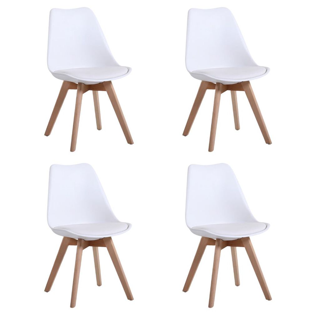 Pack 4 Sillas De Comedor Tulip Blancas image number 0.0
