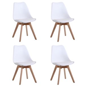 Pack 4 Sillas De Comedor Tulip Blancas