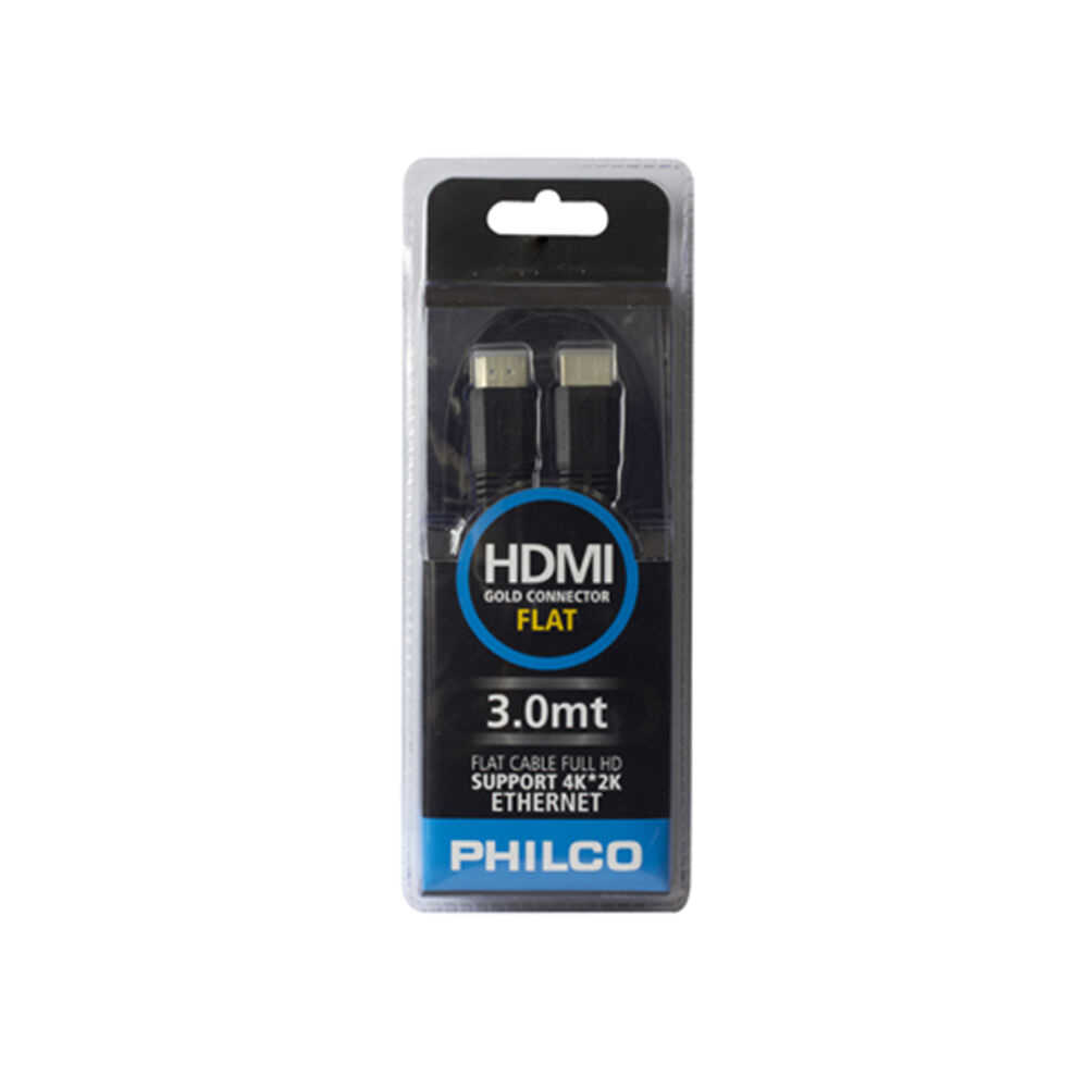 Cable Hdmi Philco 31hdmbl308 4k 3m Plano Negro image number 1.0