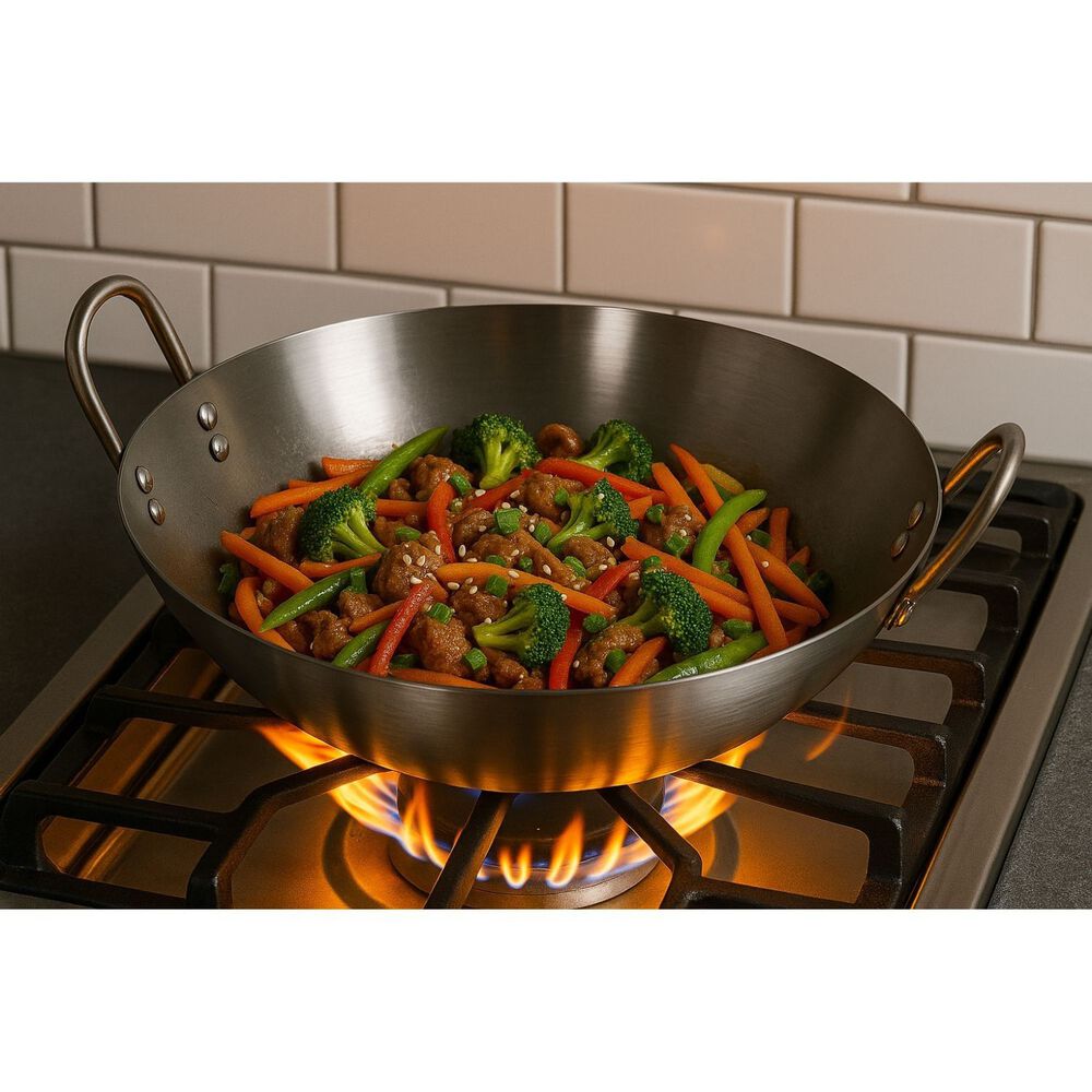 Disco Wok Redondo Con Tapa Profesional De Acero 50cm Cocina image number 3.0
