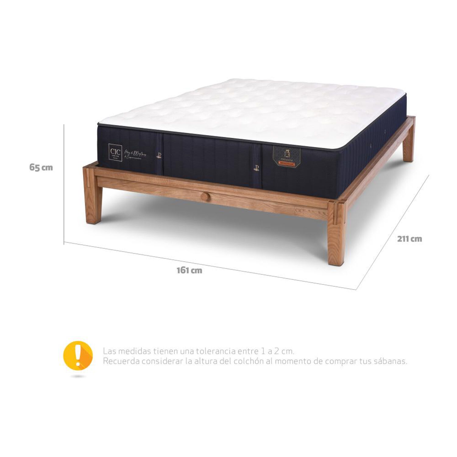Cama Europea Cic Premium / 2 Plazas / Base Normal image number 5.0