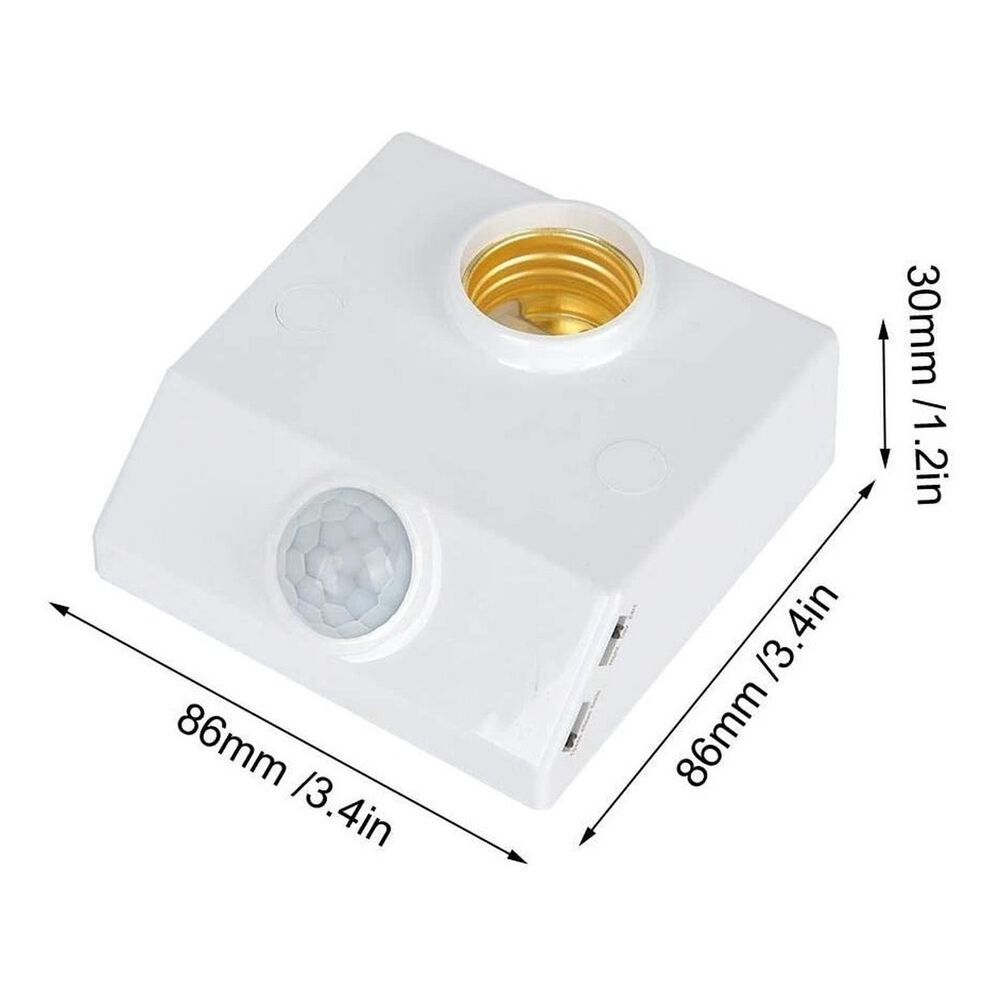 Sensor Movimiento Pir Soporte E27 220v Ajustable Blanco image number 2.0