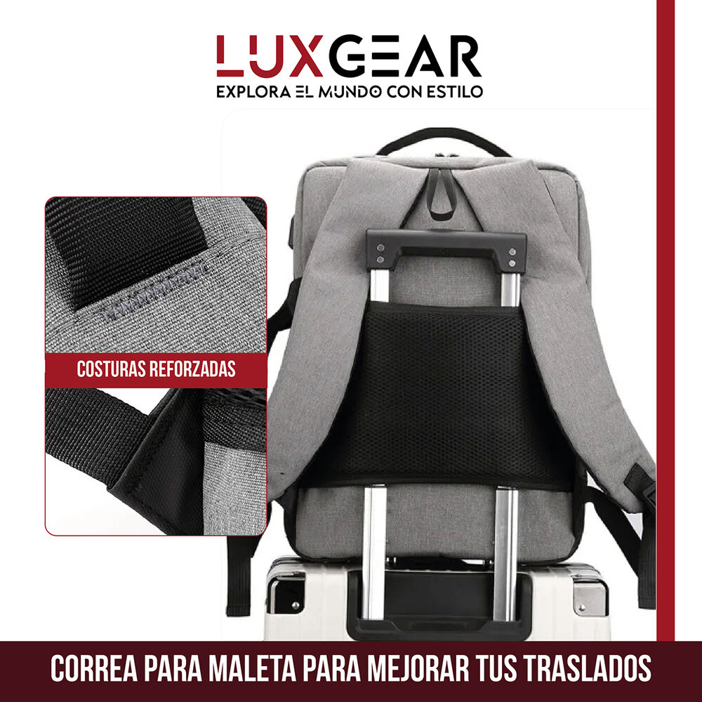 Mochila Notebook Oficina Luxgear Urbantech Impermeable - Gris image number 5.0