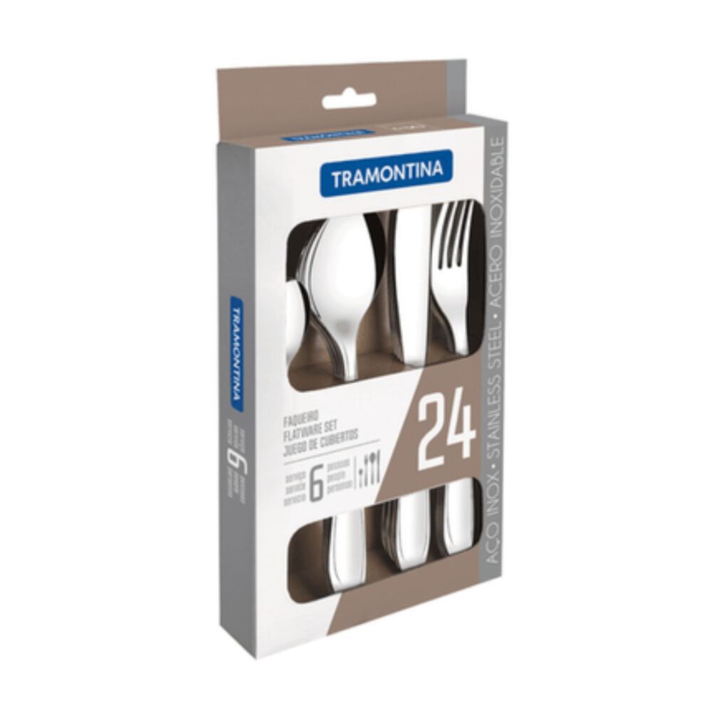 Juego De Cubiertos 24 Piezas Tramontina Mares&iacute;as Acero Inoxidable Cuchillos Asado image number 1.0