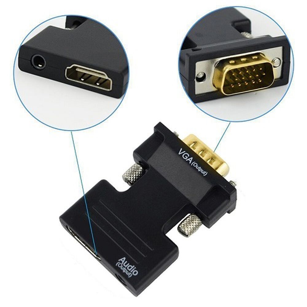 Adaptador Hdmi A Vga Y Audio Plug Jack 3,5 Convertidor A Hdmi Hembra A Vga Macho image number 3.0