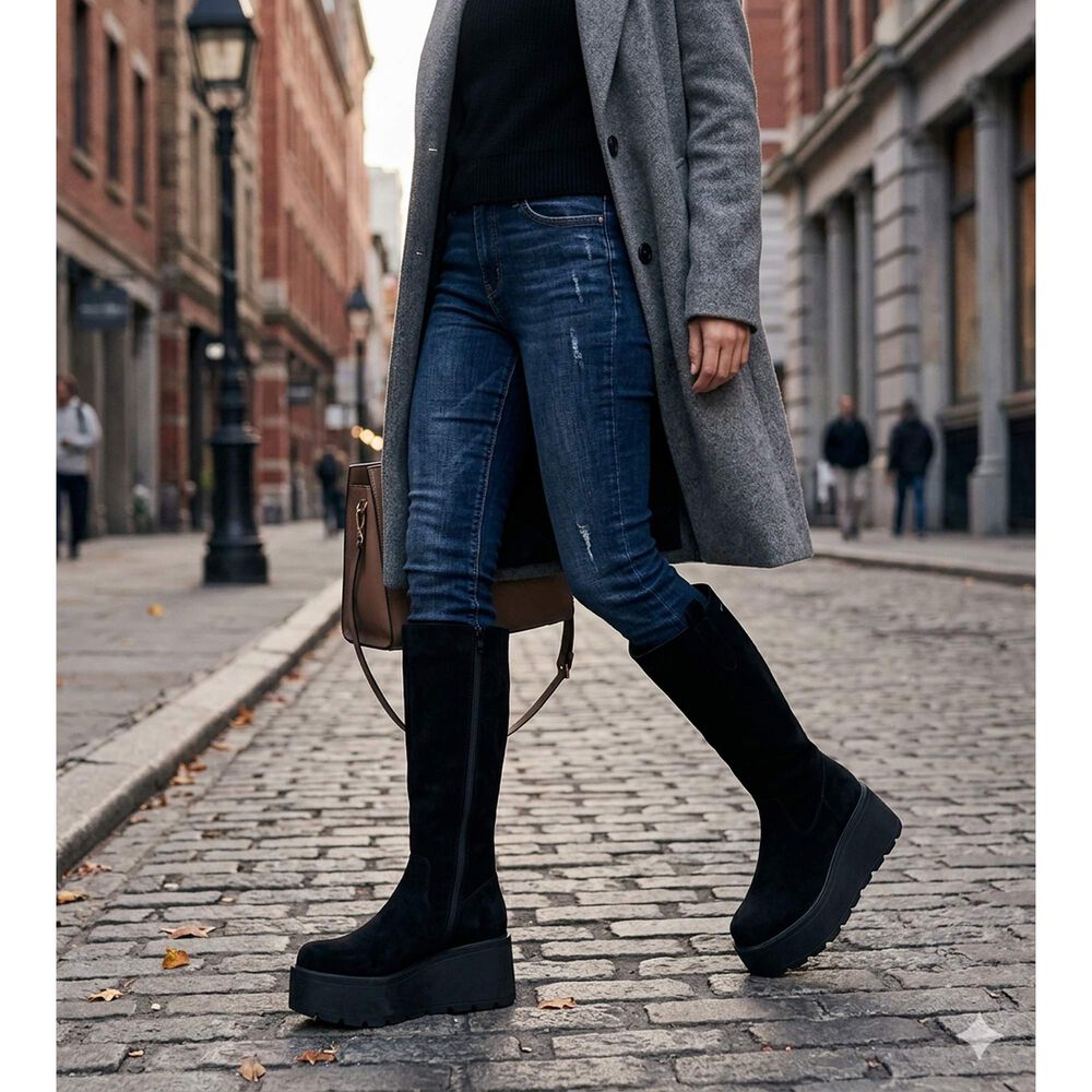 Bota Larga Con Plataforma Lek Negro Alquimia image number 5.0