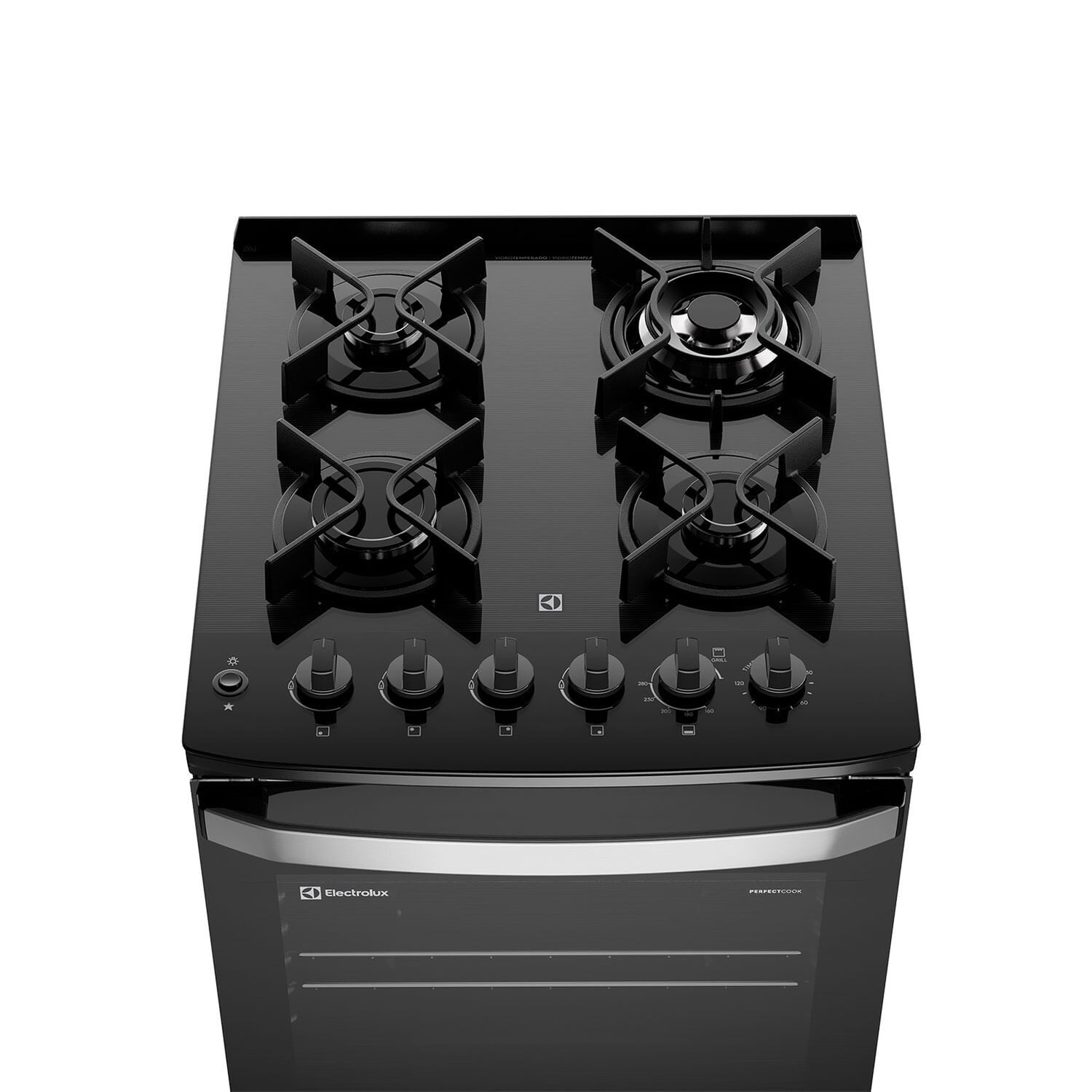 Cocina A Gas4platos Parrillas Hierro Fundido F4epb Negra image number 4.0
