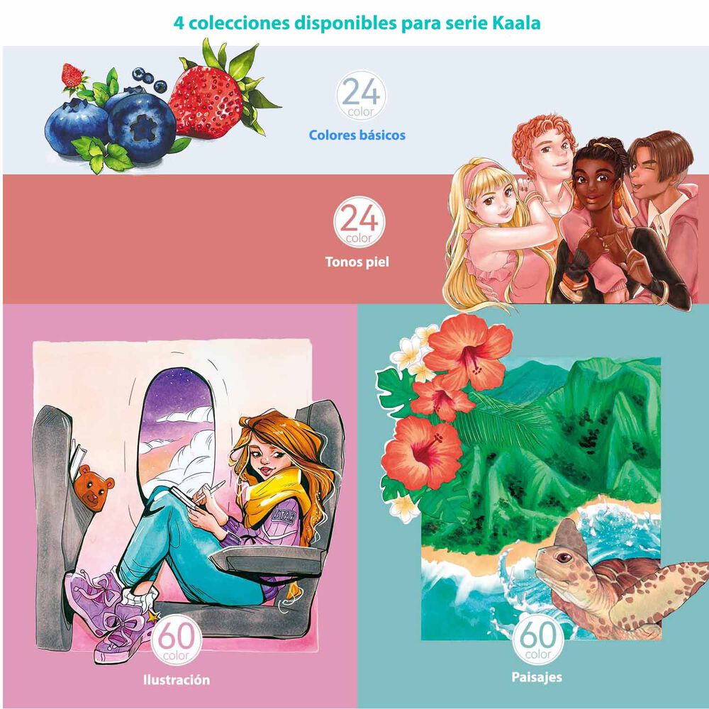 Ohuhu 60 Marcadores Alcohol Fina & Biselada Fina Paisajes image number 5.0