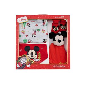 Set 4 Piezas Navidad Gris Mickey Ni&ntilde;o 9-12 Meses