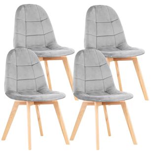 Pack 4 Sillas Capitonne Velvet Gris