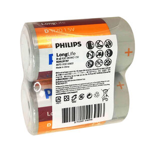 Philips Pila Cloruro Zinc D Termosellado 2pcs