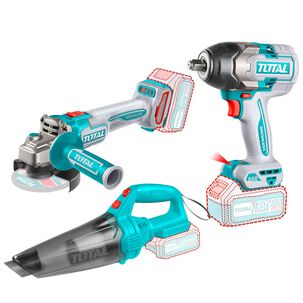 Kit Llave De Impacto 850 Nm, Aspiradora, Esmeril Inalámbrico Y 2 Baterías Total