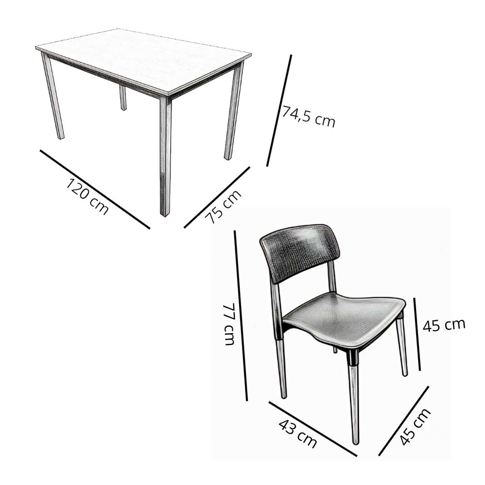 Juego De Comedor New York + 4 Sillas Lisboa Blancas image number 1.0
