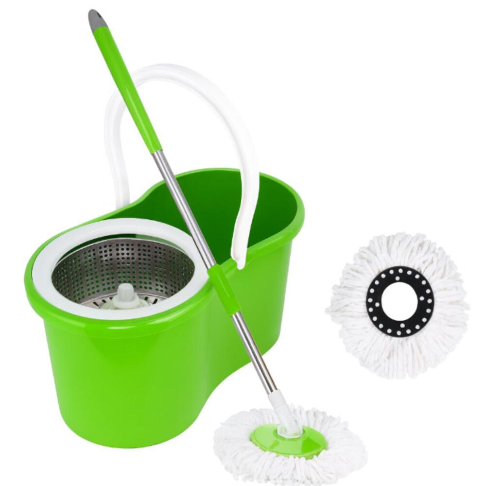 2 Mopas Giratoria 360° Trapeador Canasto Metálico Con Paños image number 9.0