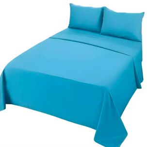 Juego De S&aacute;banas 1.5-188 Hilos Celeste