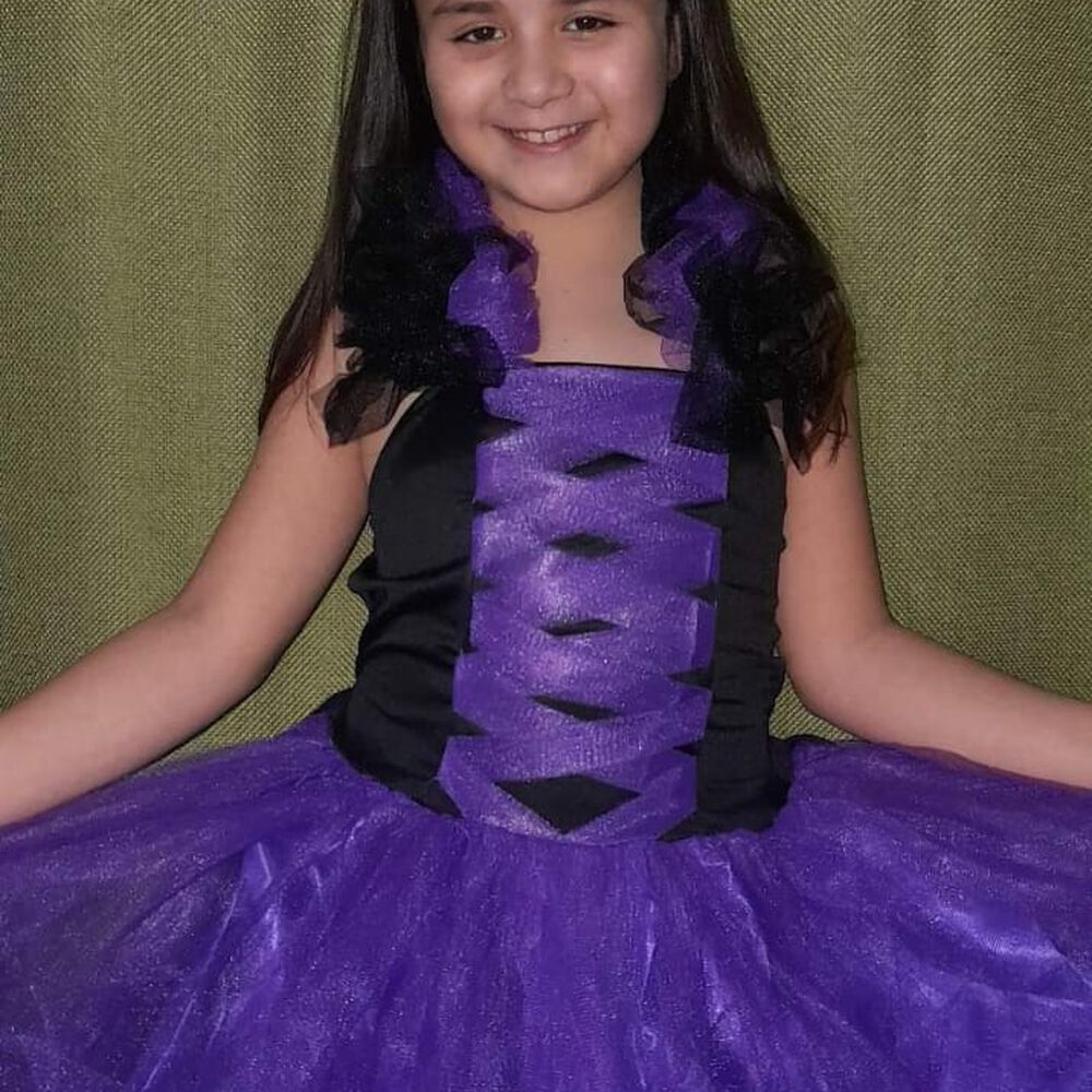 Disfraz Malefica Niña Morado Frondoso Cod.21205 image number 0.0