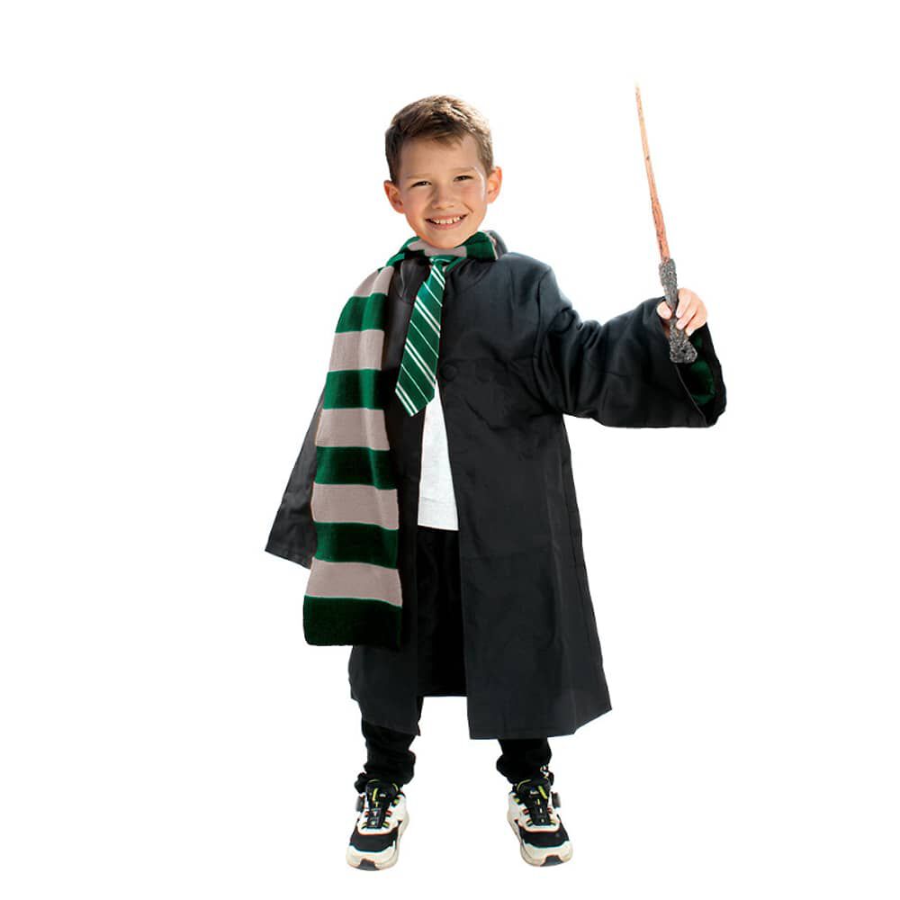 Disfraz Harry Potter Tunica Varita Bufanda Slytherin Ni&ntilde;o image number 0.0