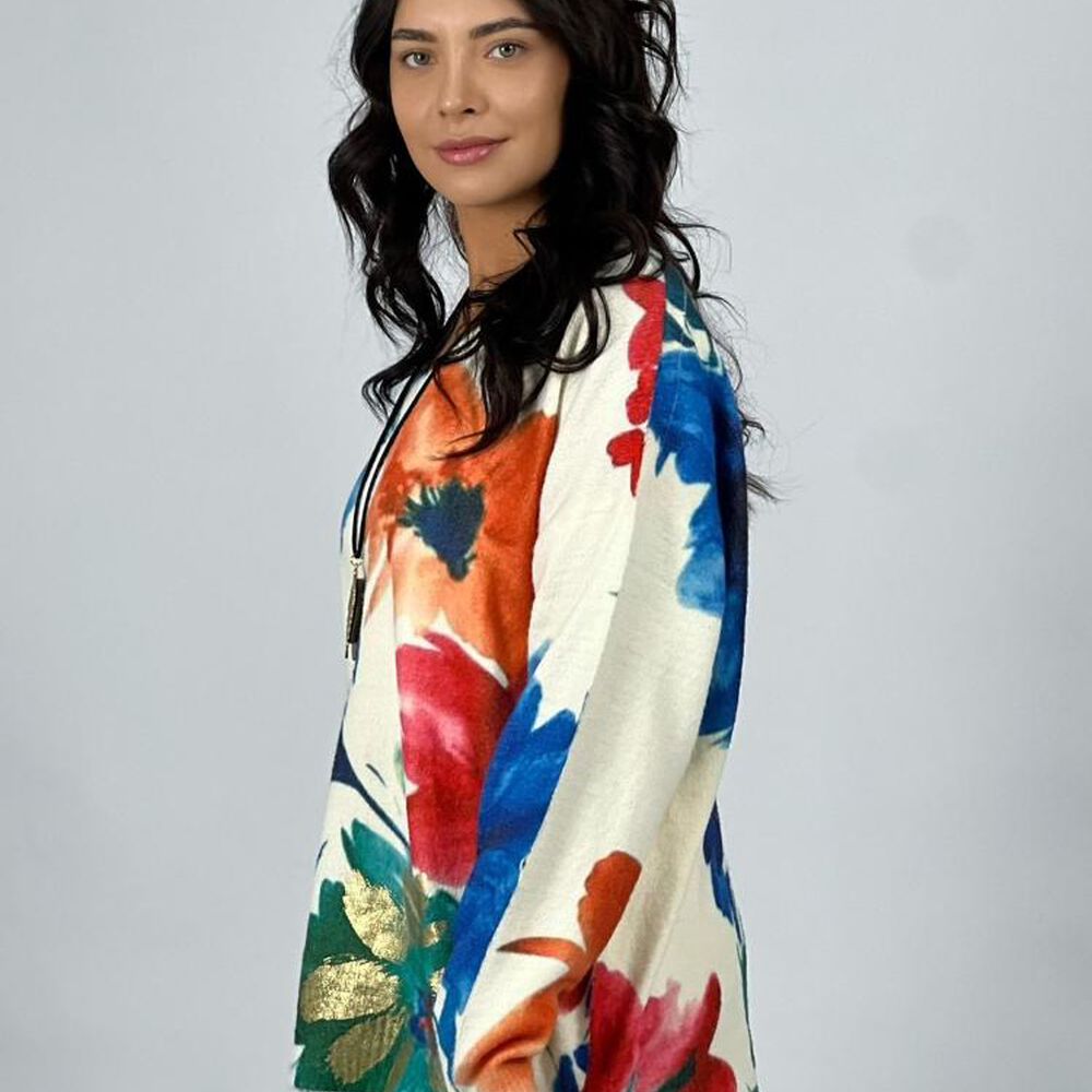 Sweater Cashmere Estampado Con Flores image number 12.0