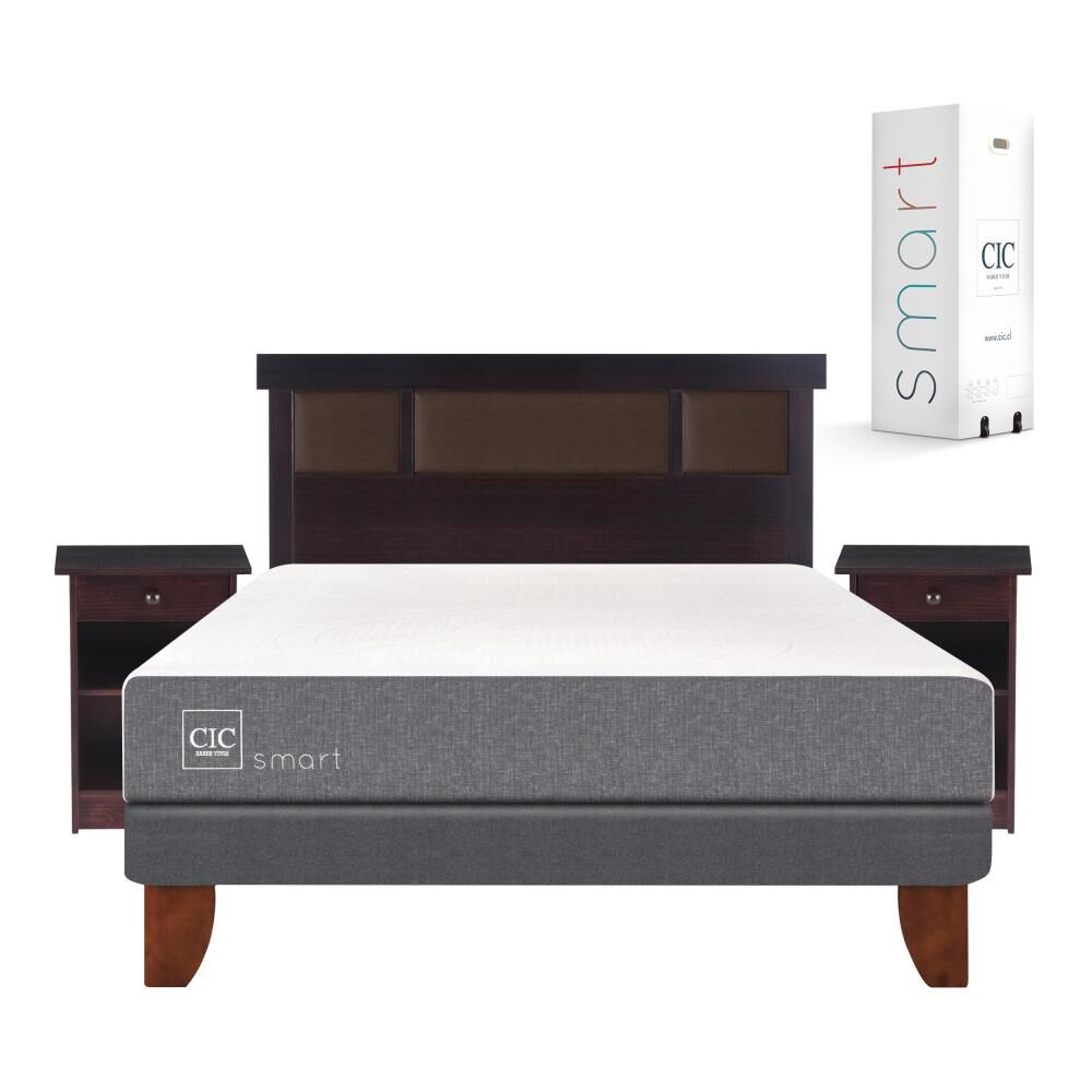 Cama Europea Cic Smart / 2 Plazas / Base Normal + Set De Maderas image number 1.0