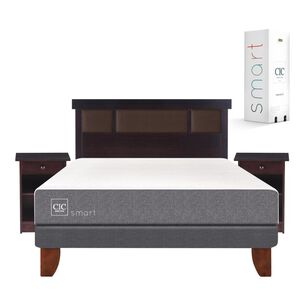 Cama Europea Cic Smart / 2 Plazas / Base Normal + Set De Maderas